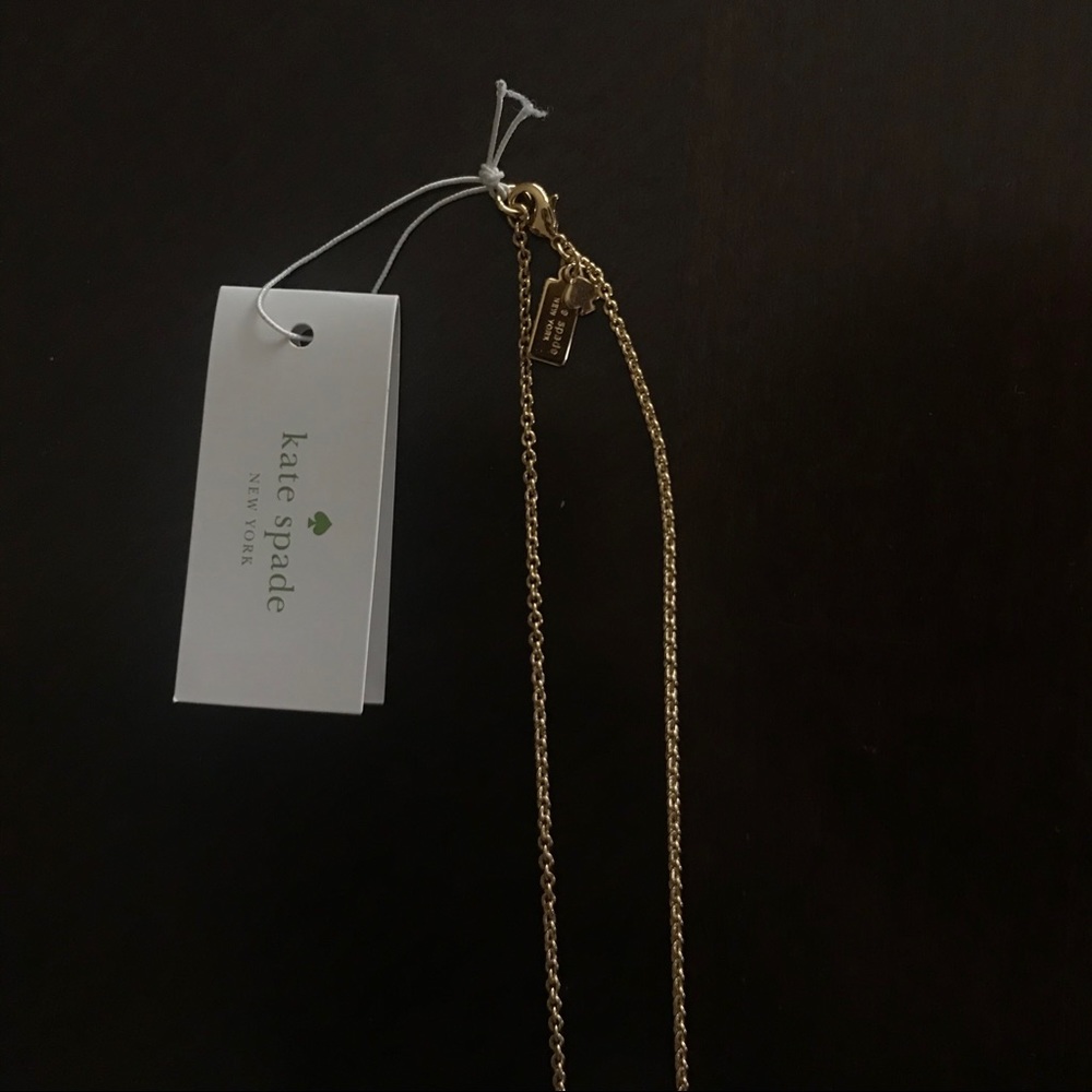 New Kate Spade White Bow Gold Necklace - Picture 4 of 4